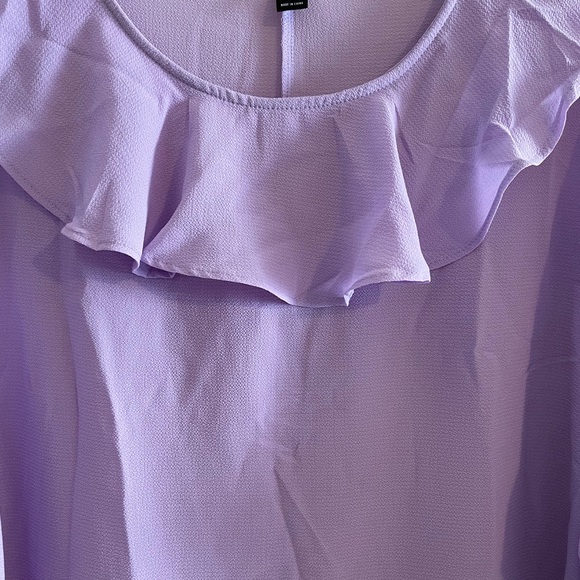 Lilac Sheer Ruffle Top - Picture 2 of 3